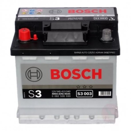 Аккумулятор залитый 6СТ-45Аз Bosch S3 Silver (400А) (L+)
