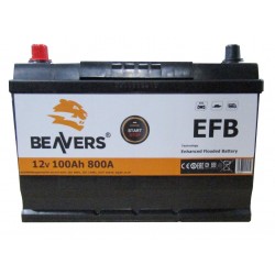 Аккумулятор залитый 6СТ-100 BEAVERS ASIA EFB (800А) (L+)