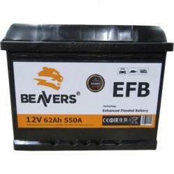 Аккумулятор залитый EFB 6СТ-62 (R+) BEAVERS EFB 550А (242х175х190, L2, 562 05) 00957301