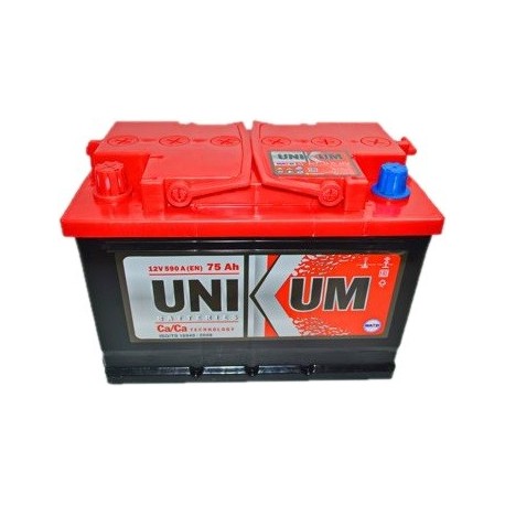 Аккумулятор залитый 6СТ-75 Unikum (590А) (R+)