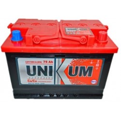 Аккумулятор залитый 6СТ-75 UNIKUM (590А) (R+)