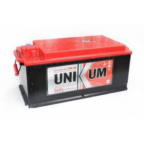 Аккумулятор залитый 6СТ-190тип3(плоский конус)UNIKUM Evro (L+)