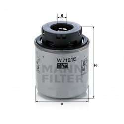 Фильтр масляный двигателя W712/93 MANN