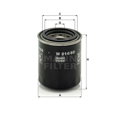 Фильтр масляный двигателя W814/80 (пр-во MANN)