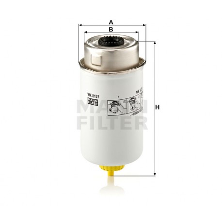 Фильтр топливный FORD TRANSIT 2.0-2.4 DI 00-06 WK8157 (пр-во MANN)