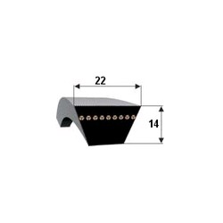 Ремень приводной клиновой С(В) - 3720 Lw RUBENA