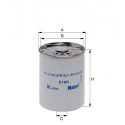 Сменный элемент топливного фильтра, набор уплотнений Hengst E76K D42 (836339371)