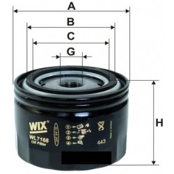 Фільтр масляний ВАЗ 2101-2107 2108-09 (низький 72мм) WL7168 WIX