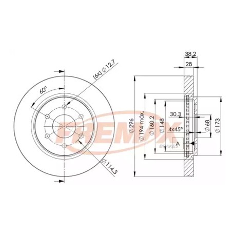 Диск тормозной передний FREMAX BD-4200